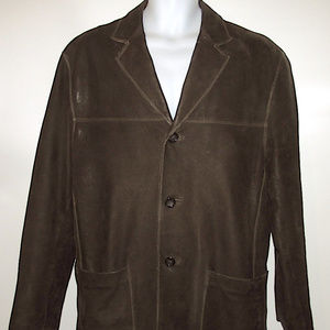 Andrew Marc New York Coat Mens Brown Suede Leather